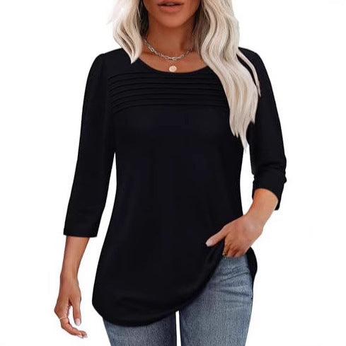 Women’s long sleeve shirt with pleat details Lisslune