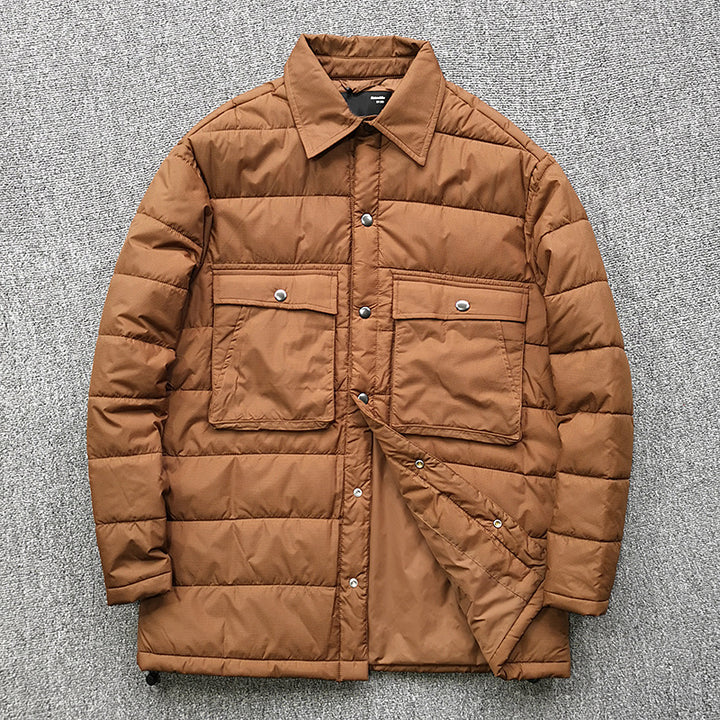 Men's quilted overshirt jacket with practical flap pockets and sturdy collar Lisslune
