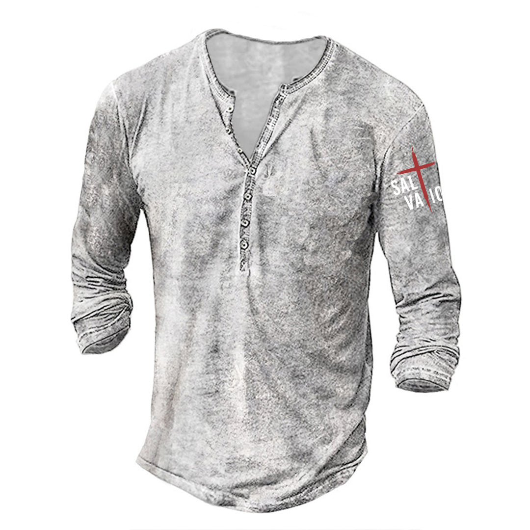 Men's casual long-sleeve shirt with button placket Lisslune