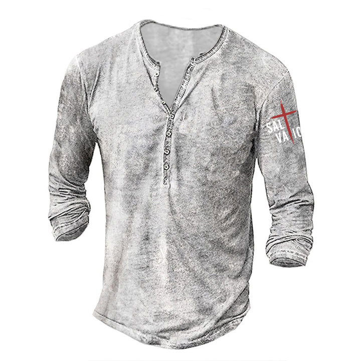 Men's casual long-sleeve shirt with button placket Lisslune