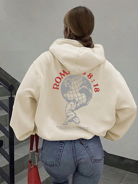 Women's hoodie with inspiring world motif and high-quality print Lisslune