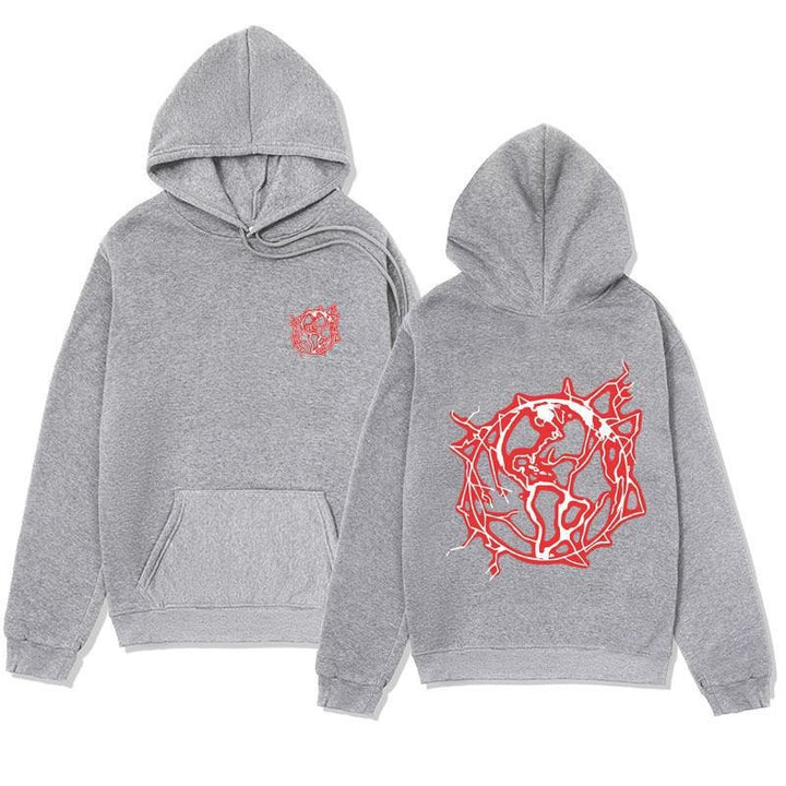 Women's hoodie sweatshirt with artistic graphic print and practical kangaroo pocket Lisslune