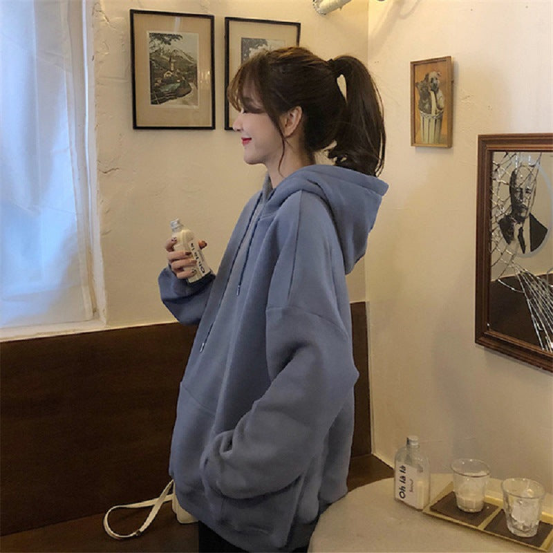 Women's cozy oversized hoodie with high collar and practical kangaroo pockets Lisslune