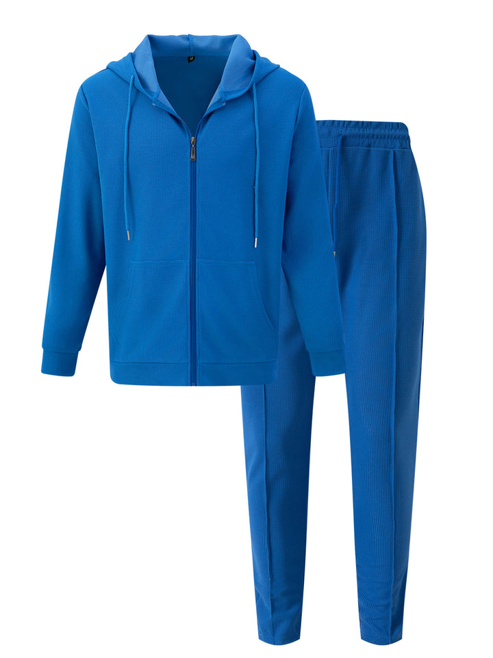Men's sporty hoodie set made from breathable structured material with elastic waistband Lisslune