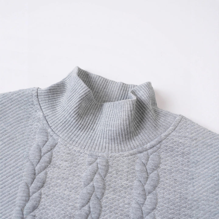Men's stylish knit sweater with a high collar and cable pattern Lisslune