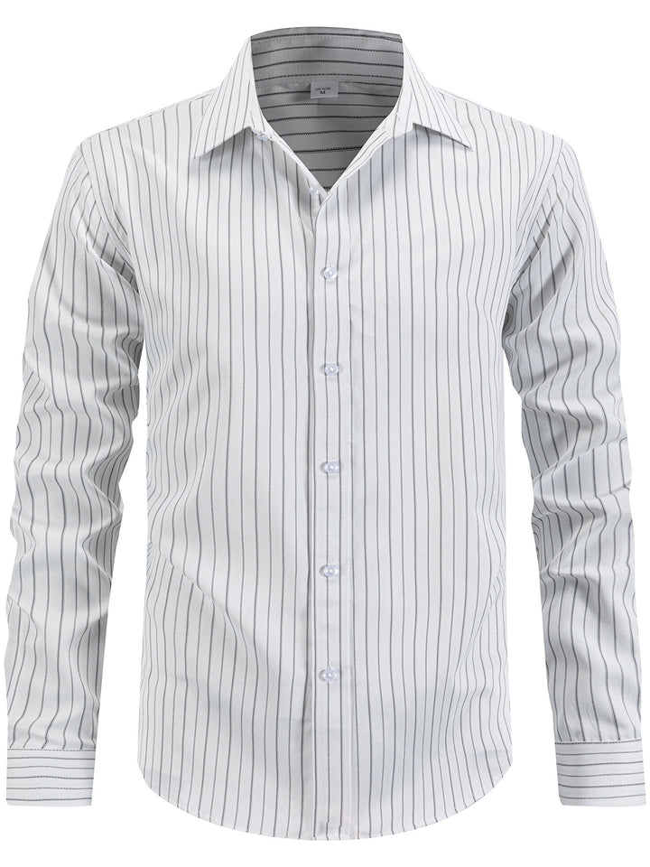 Men's elegant striped long-sleeve shirt Lisslune