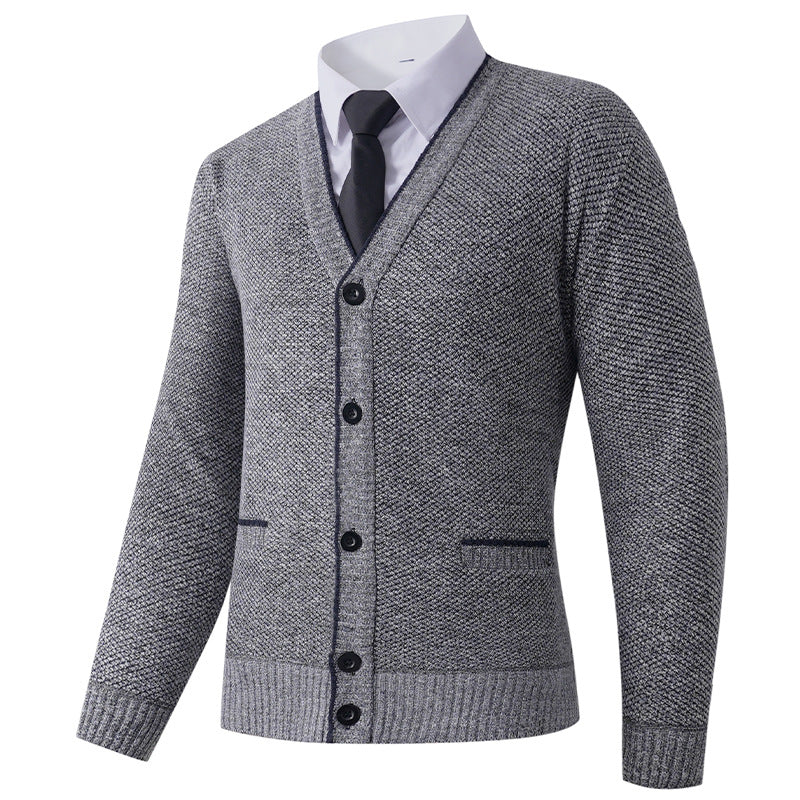 Men's cardigan with V-neck and classic design Lisslune