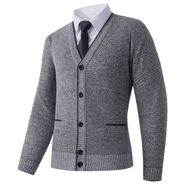 Men's cardigan with V-neck and classic design Lisslune