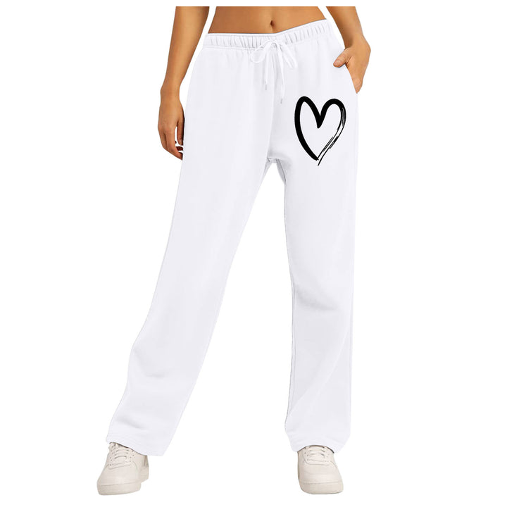 Ladies leisure pants with unique heart design and elastic waistband Lisslune