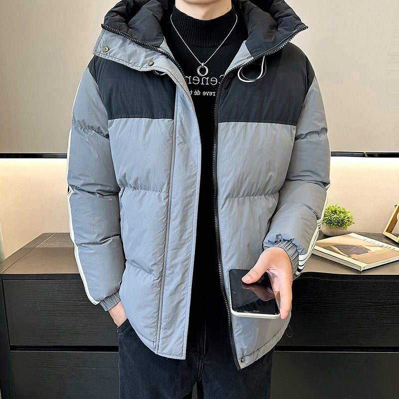 Men's fashionable and warm quilted jacket with adjustable hood Lisslune