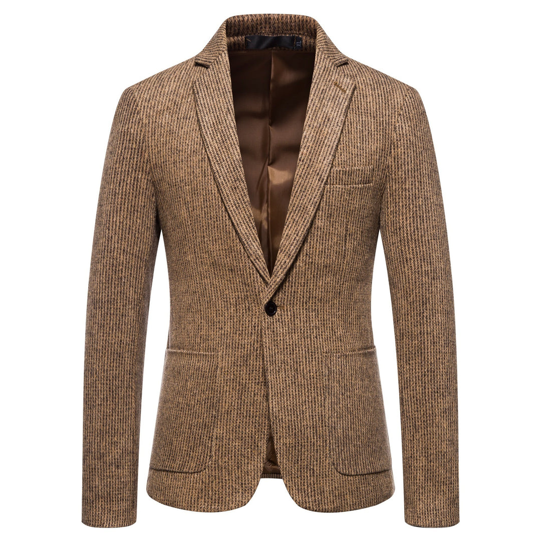 Men's elegant knit blazer with textured design and slim fit Lisslune