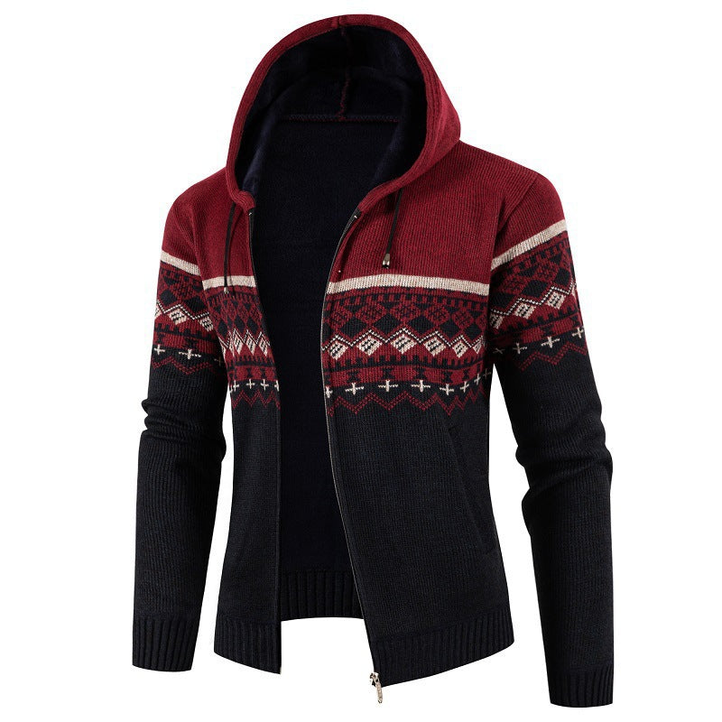 Men's hoodie with Norwegian pattern Lisslune