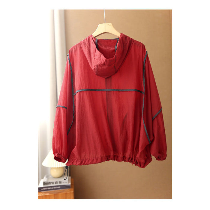 Women's lightweight hoodie jacket with elastic hem and reflective details Lisslune
