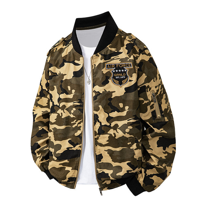 Men's Stylish Camouflage Bomber Jacket with Practical Pockets Lisslune