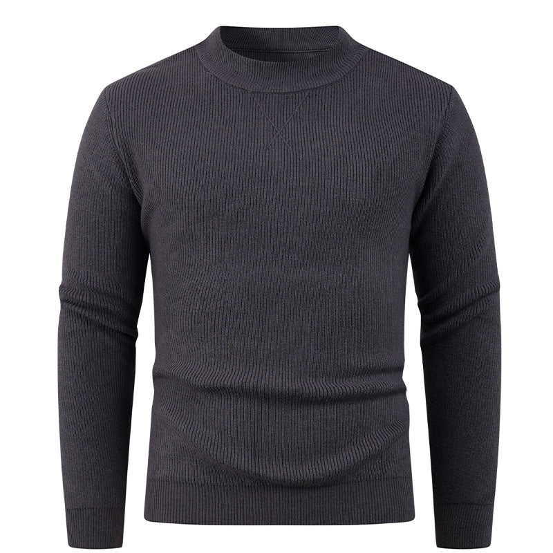Men's Textured Crew Neck Sweater Lisslune