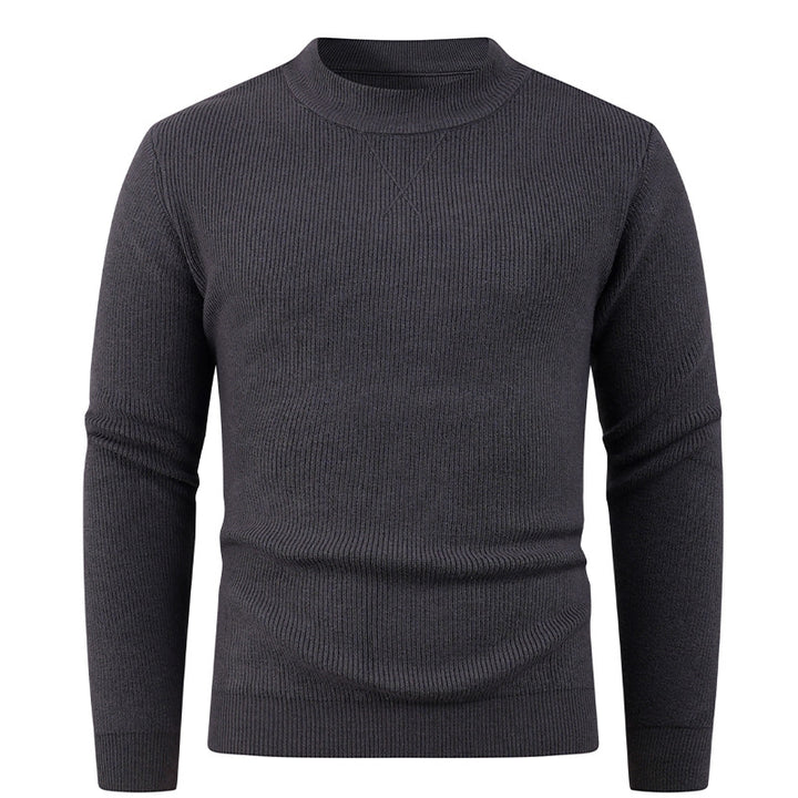 Men's Textured Crew Neck Sweater Lisslune