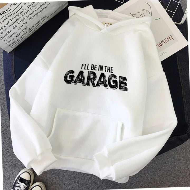 Womens Hoodie with Creative Garage Motif Lisslune