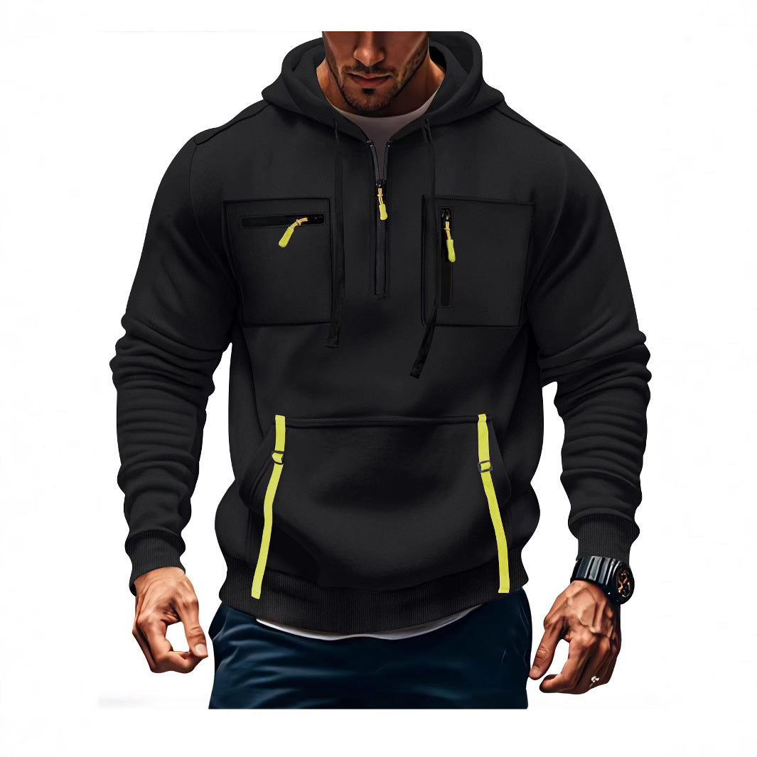 Men's stylish hoodie with functional zippered pockets Lisslune