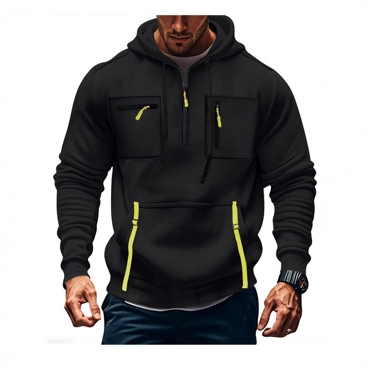 Men's stylish hoodie with functional zippered pockets Lisslune