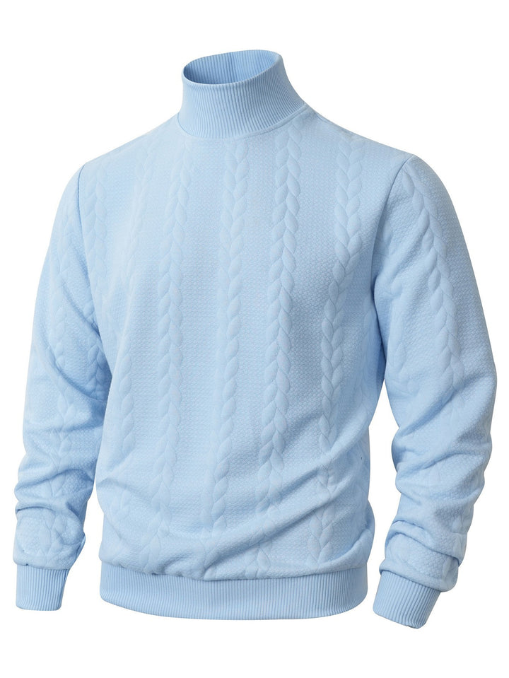 Men's stylish sweater with textured stand-up collar Lisslune
