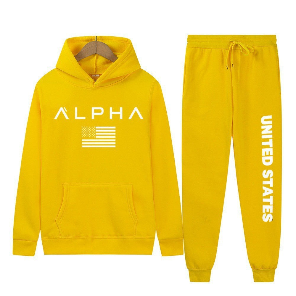 Women's hoodie and jogging pants set with creative front print and sporty cut Lisslune