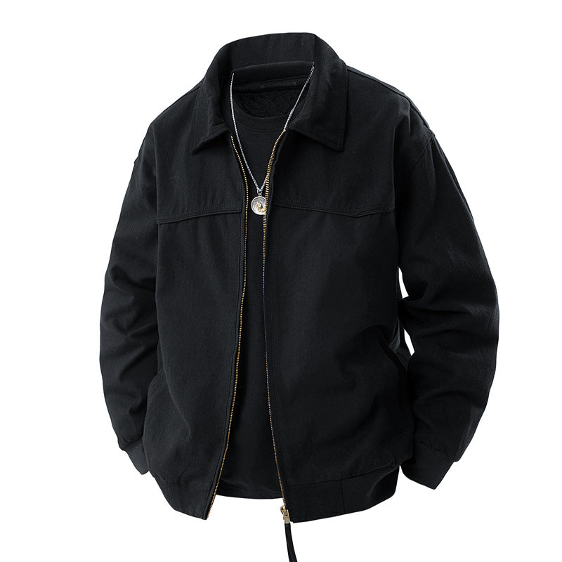 Men's lightweight utility jacket with stand-up collar and practical pockets Lisslune