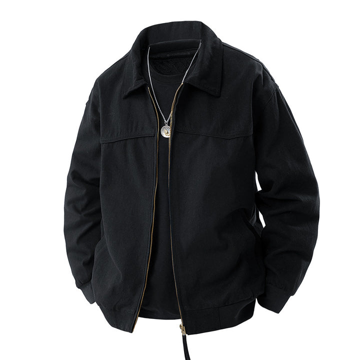 Men's lightweight utility jacket with stand-up collar and practical pockets Lisslune