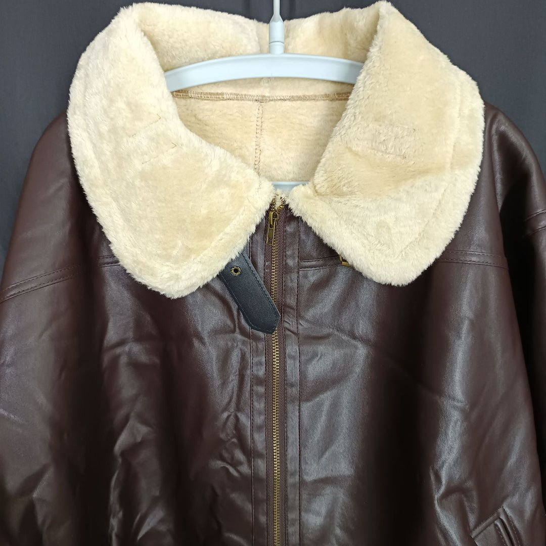 Men's lamb leather jacket with soft teddy lining Lisslune