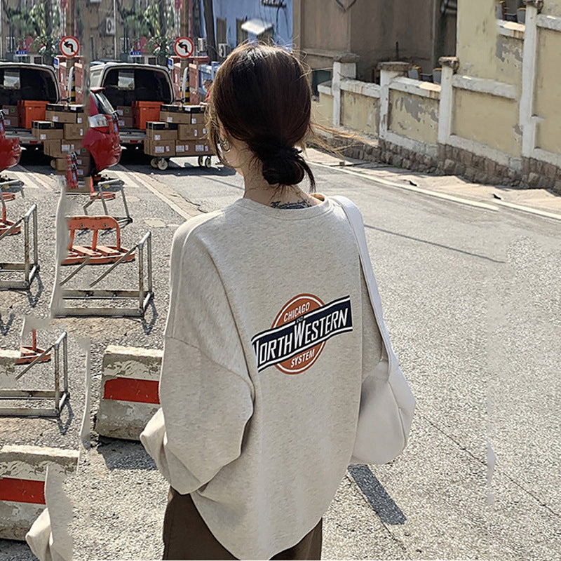 Women's casual oversized sweater with stylish logo and pleasantly soft interior lining Lisslune