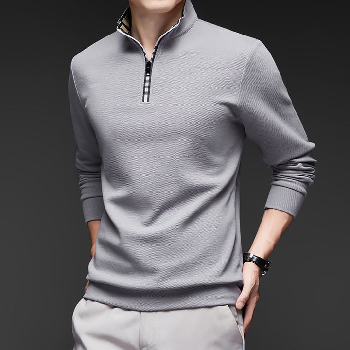 Men's Sweat Pullover with High-Quality Zipper and Modern Collar Lisslune