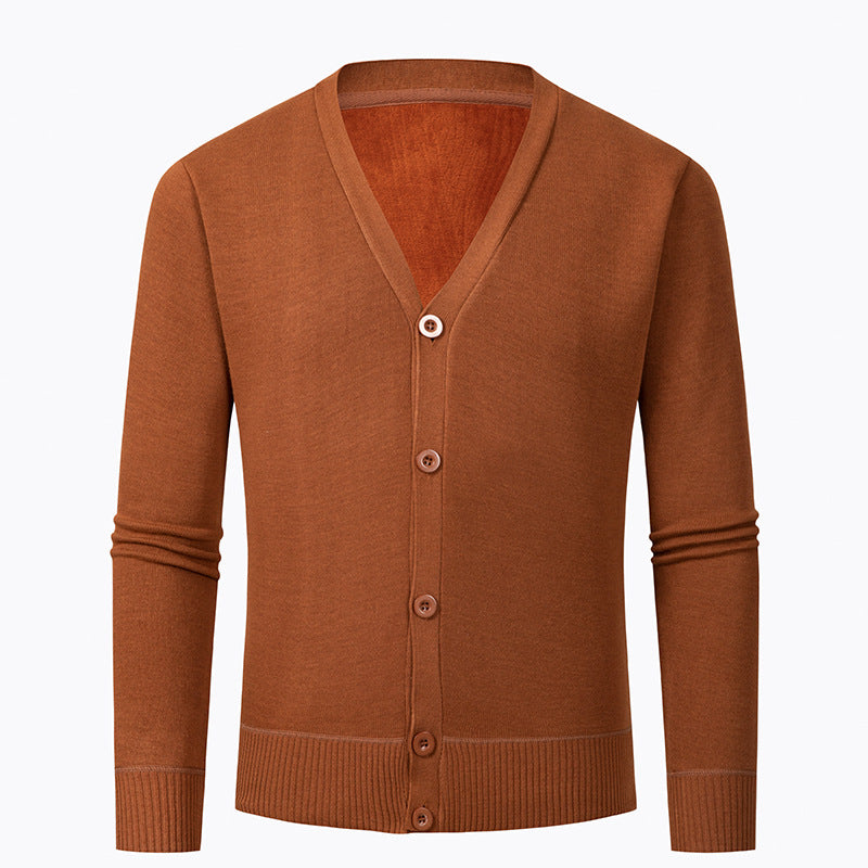 Men's cardigan with V-neck and buttonless design Lisslune