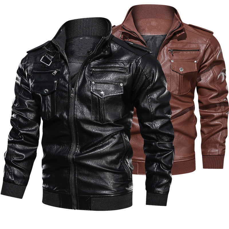 Men's Multifunctional Biker Jacket Made Of Synthetic Leather Lisslune