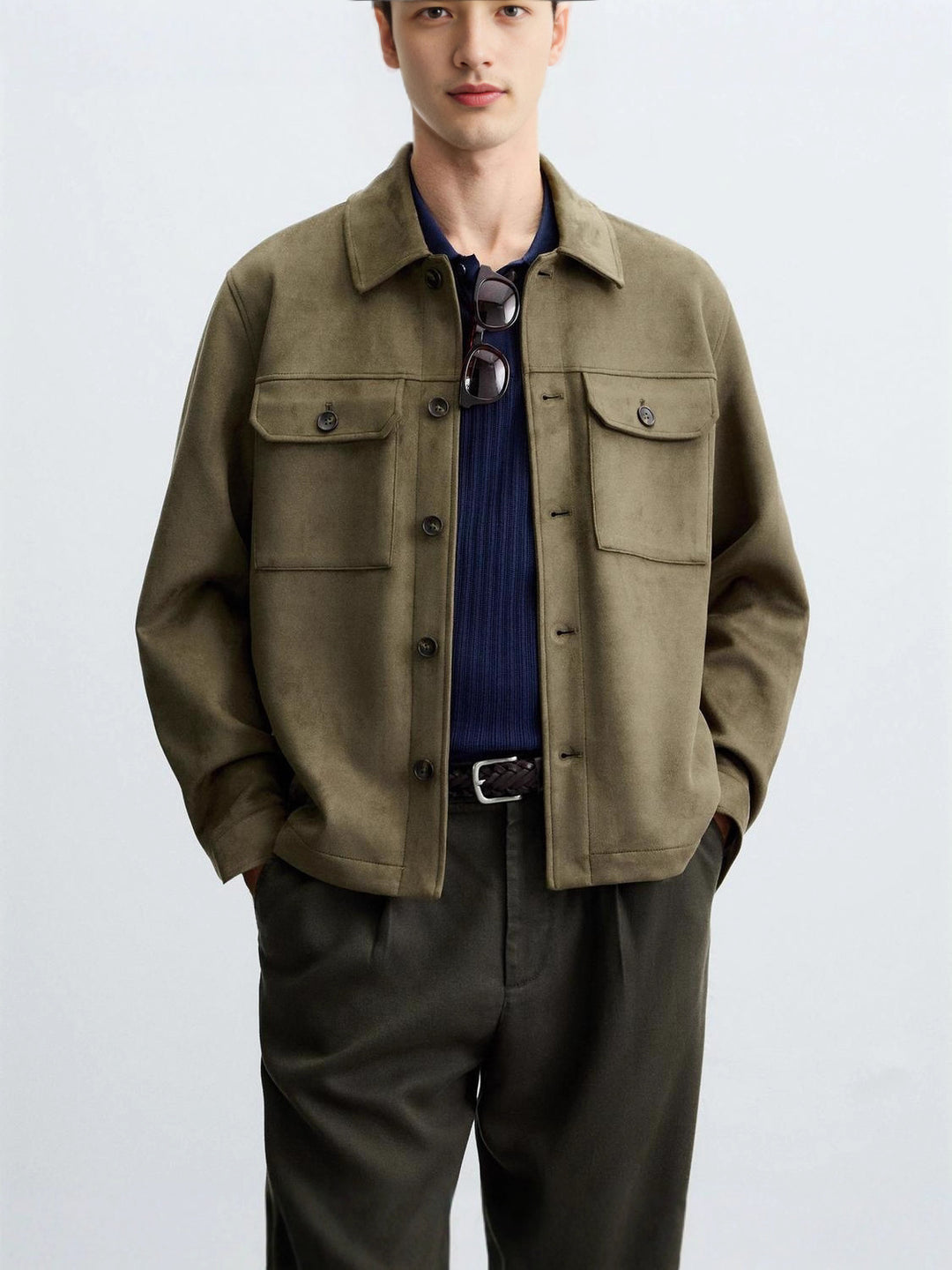 Men's stylish overshirt jacket with sturdy chest pockets and practical snap buttons Lisslune