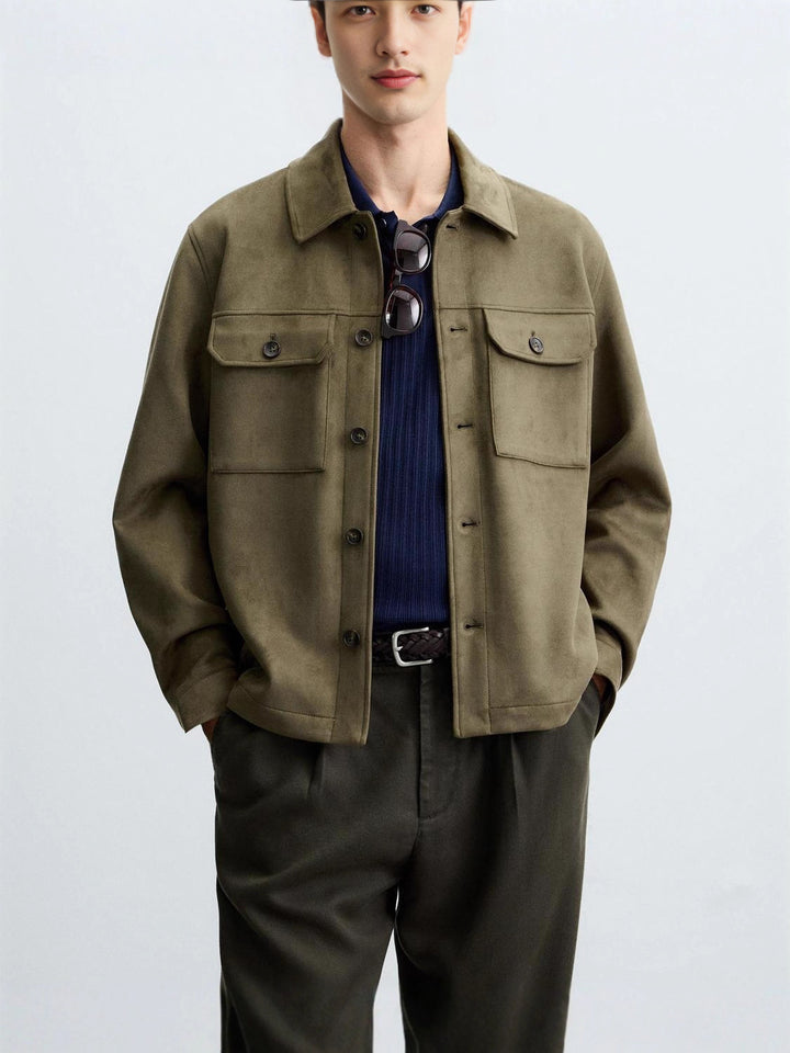 Men's stylish overshirt jacket with sturdy chest pockets and practical snap buttons Lisslune