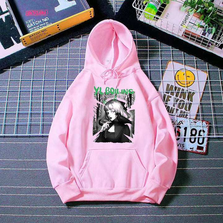 Women's hooded sweatshirt with avant-garde graphic design Lisslune