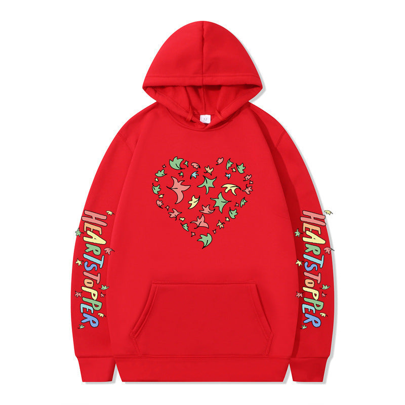 Women's hoodie with creative heart and leaf design Lisslune