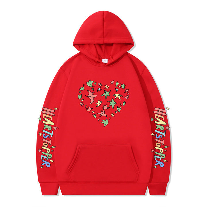 Women's hoodie with creative heart and leaf design Lisslune