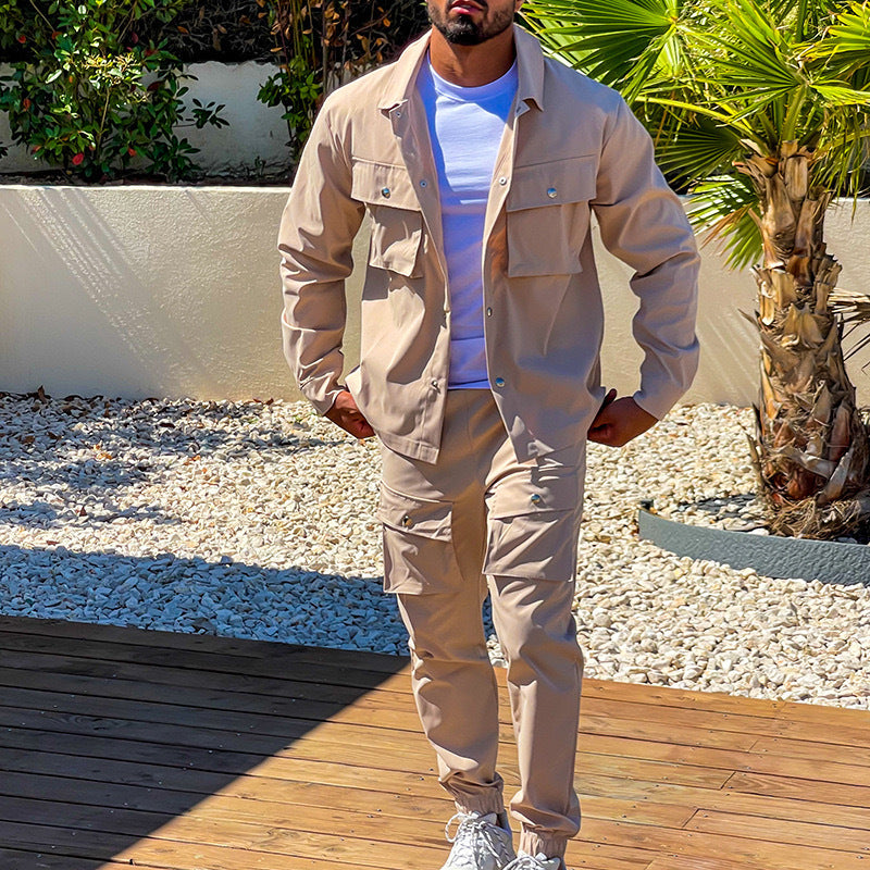 Men's Versatile Cargo Jacket and Pants Lisslune