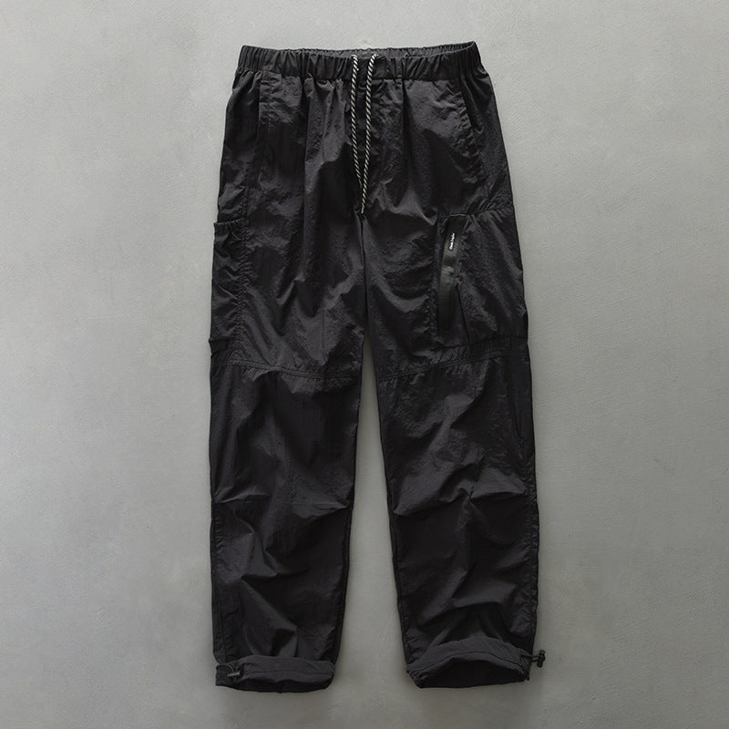 Men's functional trousers with elastic waistband and side zip pockets Lisslune