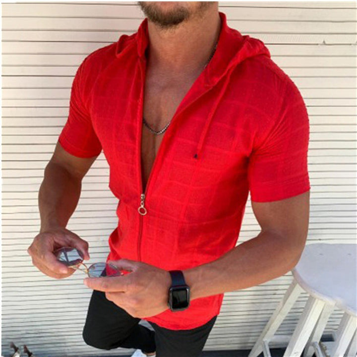 Men's hoodie shirt with modern zipper and breathable structure Lisslune
