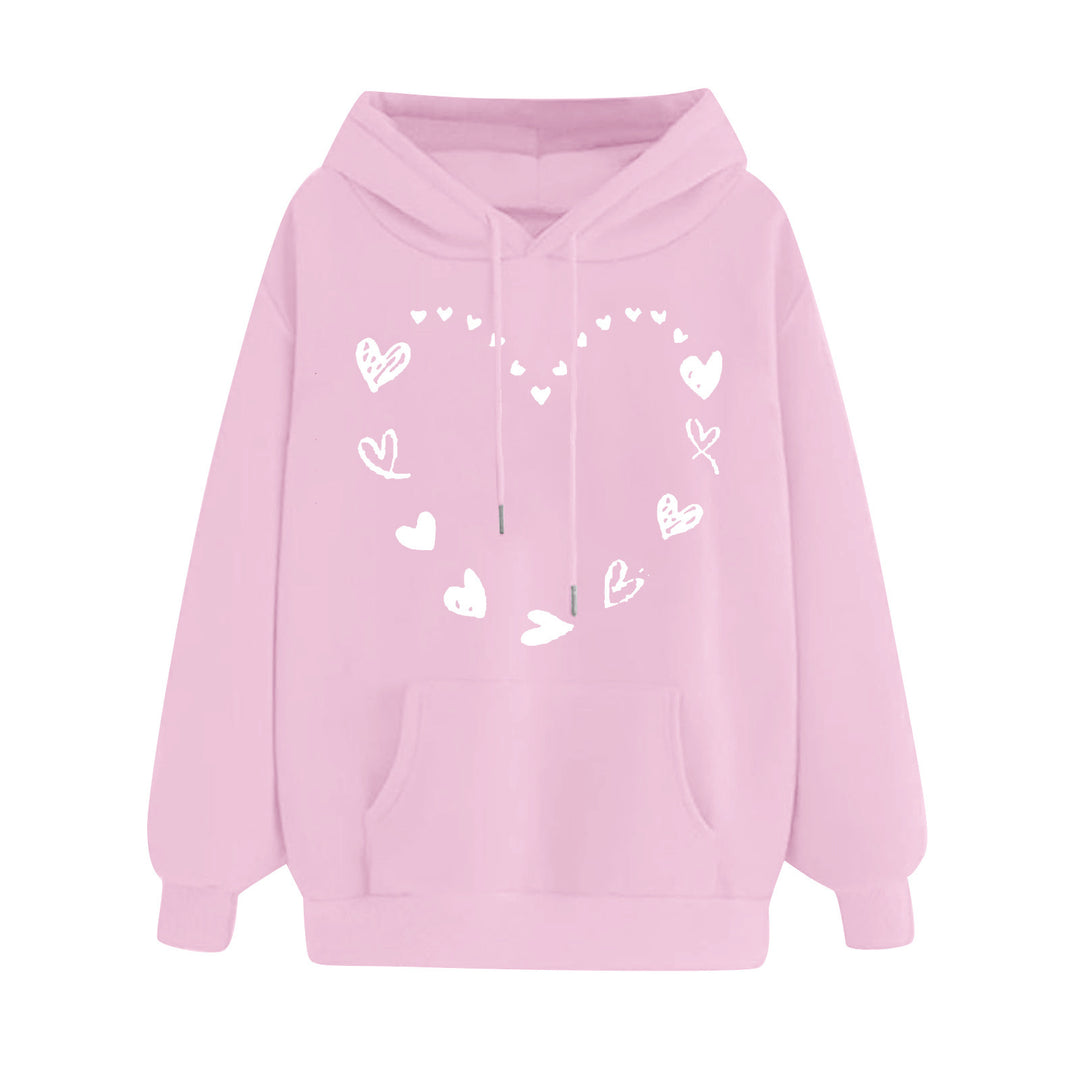 Women's hoodie with playful heart design and comfortable kangaroo pocket Lisslune