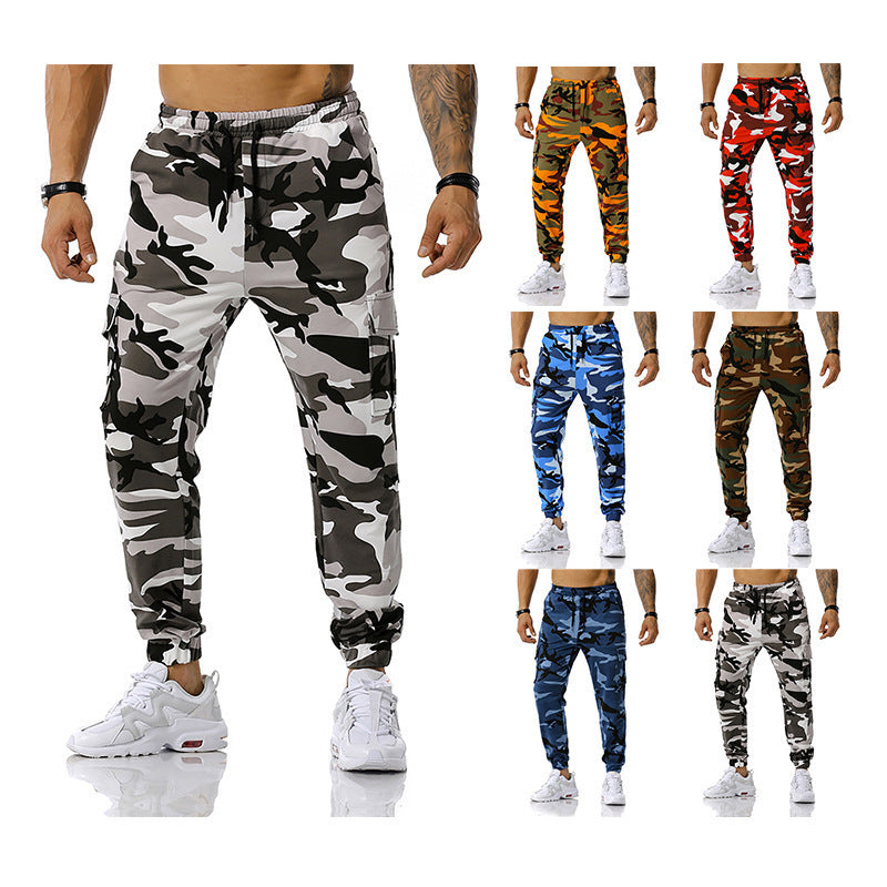Men's Camouflage Cargo Pants with Elastic Waistband and Practical Side Pockets Lisslune