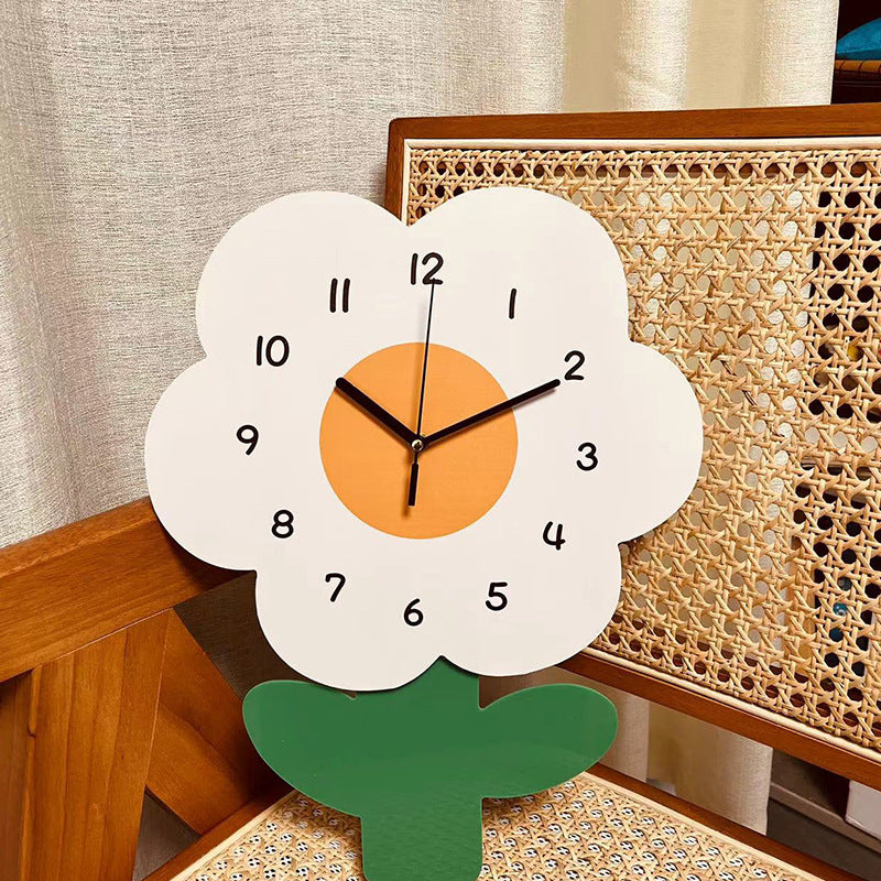 Lisslune | Flower Silent Wall Clock for Living Room 12 Inch