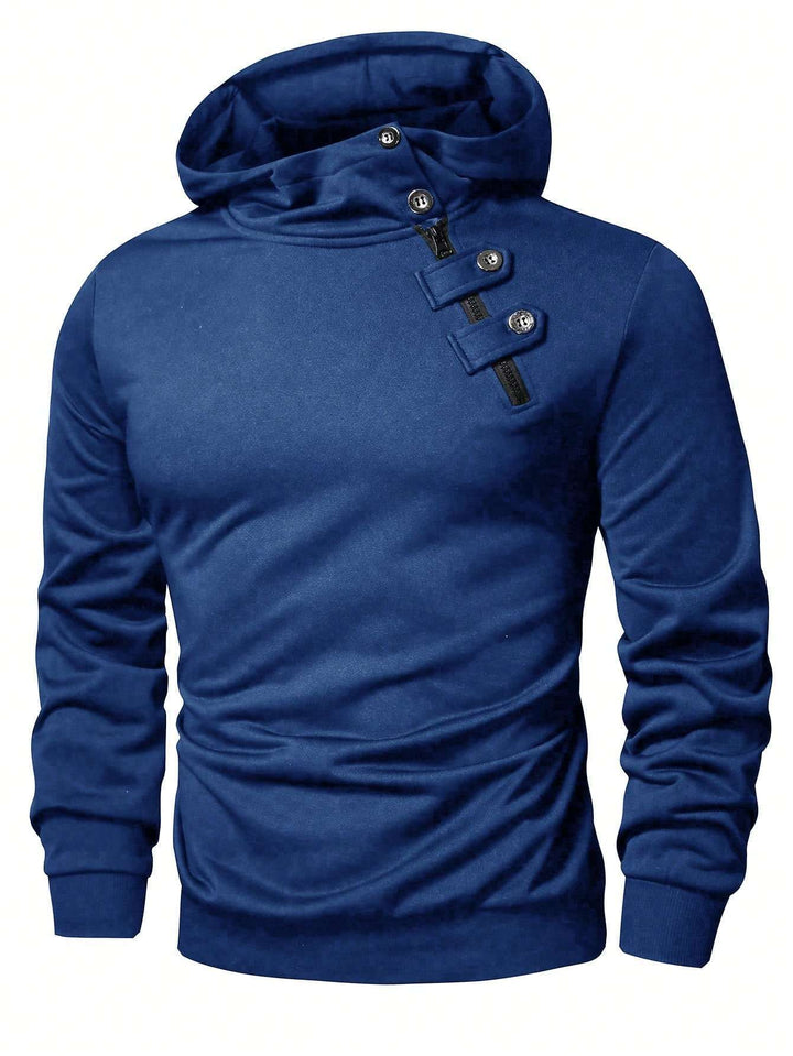 Men's Stylish Hoodie with Asymmetrical Zipper Lisslune