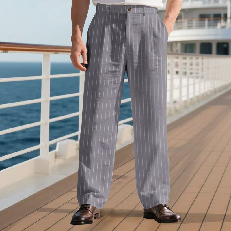 Men's elegant suit trousers with fine stripes Lisslune