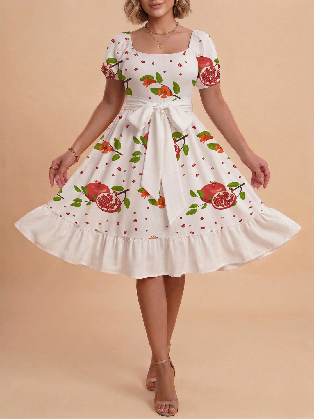 Women's dress with tailored fit and playful floral pattern Lisslune