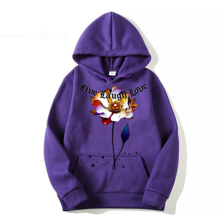 Women's Hoodie with Floral Artist Print Lisslune
