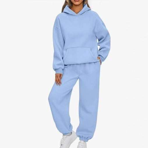 Women's casual hoodie jumpsuit made of high-quality sweat material with practical pockets Lisslune