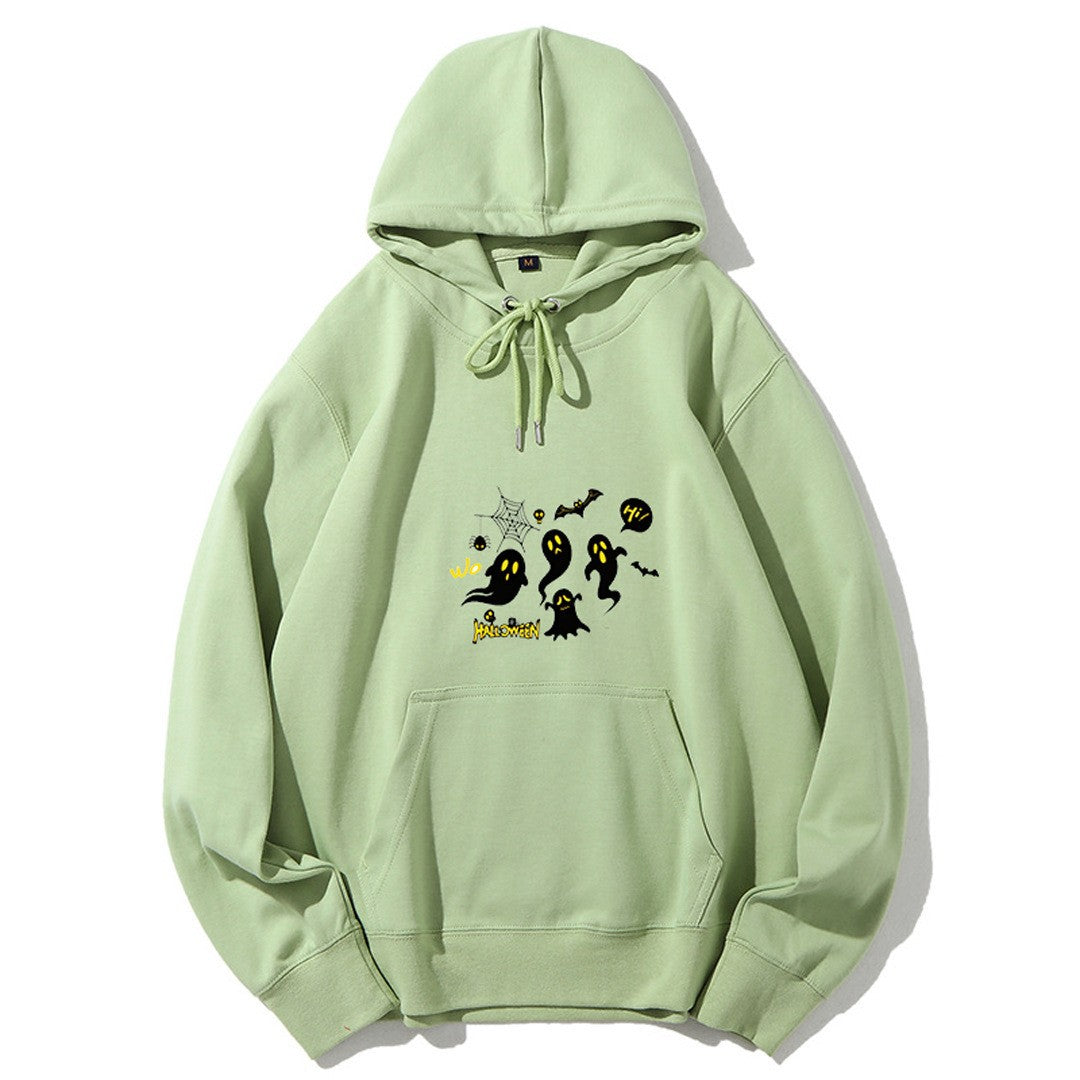 Women's Hooded Sweatshirt with Festive Halloween Motif Lisslune