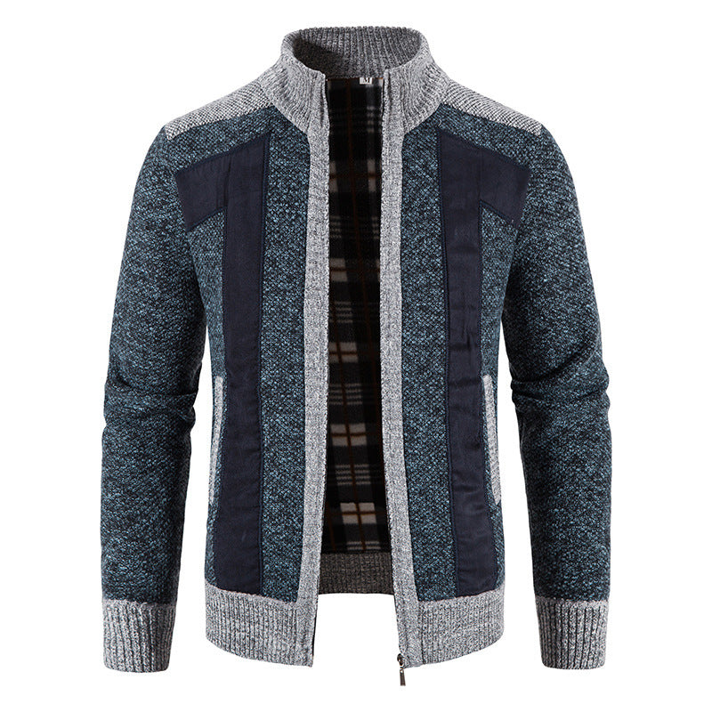 Men's fashionable cardigan with unique cut and hidden zipper Lisslune